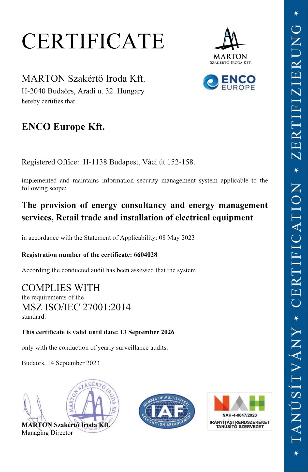 MSZ ISO/IEC 27001:2014